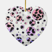 Dalmatian Black en Pink Polka Dot Print Keramisch Ornament (Achterkant)