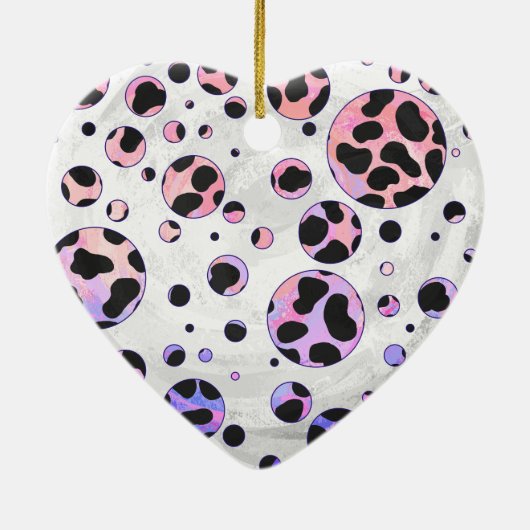 Dalmatian Black en Pink Polka Dot Print Keramisch Ornament (Achterkant)