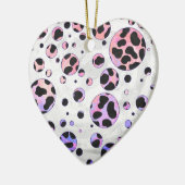 Dalmatian Black en Pink Polka Dot Print Keramisch Ornament (Links)