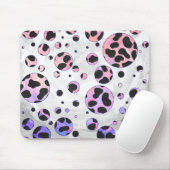 Dalmatian Black en Pink Polka Dot Print Muismat (Met muis)