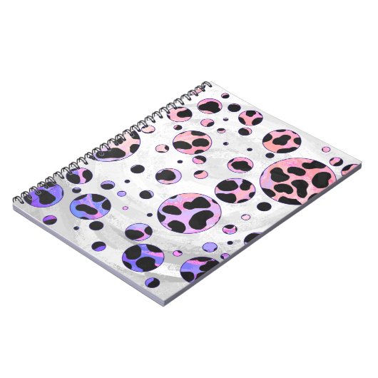 Dalmatian Black en Pink Polka Dot Print Notitieboek (Linkerzijde)