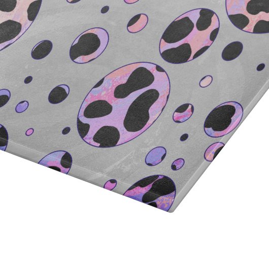 Dalmatian Black en Pink Polka Dot Print Snijplank (Hoek)