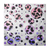 Dalmatian Black en Pink Polka Dot Print Tegeltje (Voorkant)
