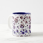 Dalmatian Black en Pink Polka Dot Print Tweekleurige Koffiemok (Voorkant links)