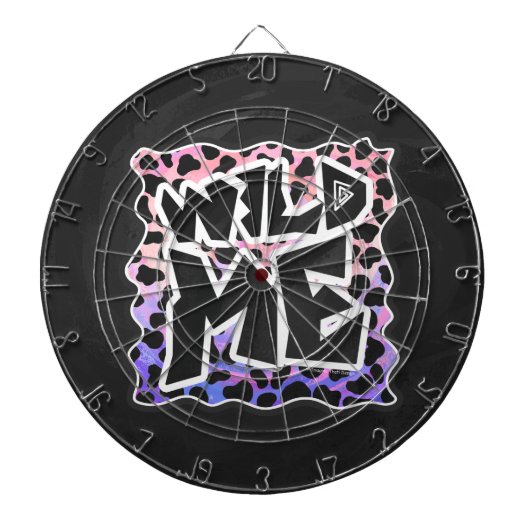 Dalmatian Black en Pink Wild Me Dartbord (Voorkant)