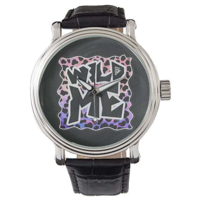Dalmatian Black en Pink Wild Me Horloge (Voorkant)