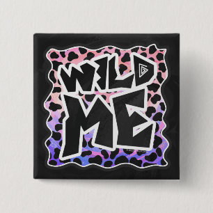 Dalmatian Black en Pink Wild Me Vierkante Button 5,1 Cm