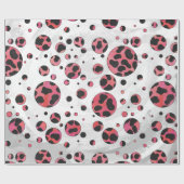 Dalmatian Black en Red met Polka Dots Cadeaupapier (Vlak)