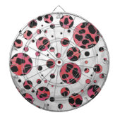 Dalmatian Black en Red met Polka Dots Dartbord (Voorkant)