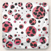 Dalmatian Black en Red met Polka Dots Drankjes Onderzetter (Voorkant)