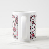 Dalmatian Black en Red met Polka Dots Grote Koffiekop (Achterkant)