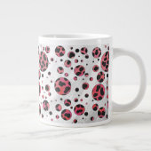 Dalmatian Black en Red met Polka Dots Grote Koffiekop (Rechts)