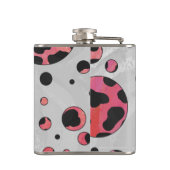 Dalmatian Black en Red met Polka Dots Heupfles (Achterkant)
