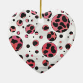 Dalmatian Black en Red met Polka Dots Keramisch Ornament (Achterkant)