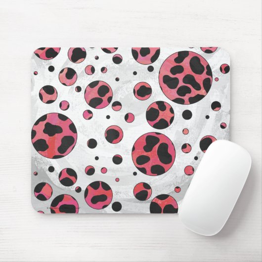 Dalmatian Black en Red met Polka Dots Muismat (Met muis)
