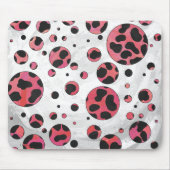Dalmatian Black en Red met Polka Dots Muismat (Voorkant)