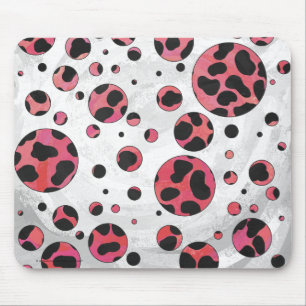 Dalmatian Black en Red met Polka Dots Muismat