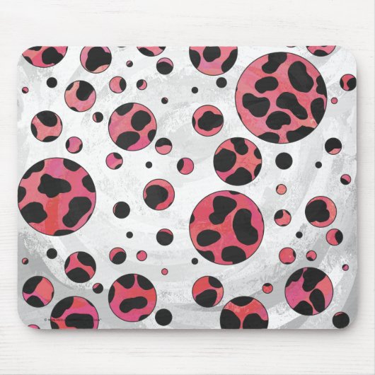 Dalmatian Black en Red met Polka Dots Muismat (Voorkant)