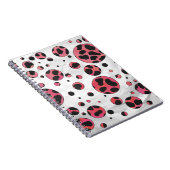 Dalmatian Black en Red met Polka Dots Notitieboek (Rechterzijde)