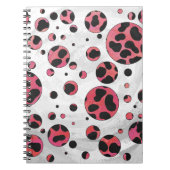 Dalmatian Black en Red met Polka Dots Notitieboek (Voorkant)