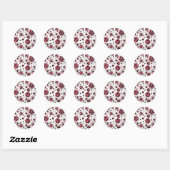 Dalmatian Black en Red met Polka Dots Ronde Sticker (Vel)