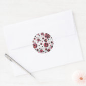 Dalmatian Black en Red met Polka Dots Ronde Sticker (Envelop)