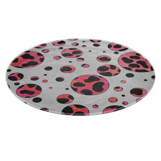 Dalmatian Black en Red met Polka Dots Snijplank (Hoek)