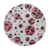 Dalmatian Black en Red met Polka Dots Snijplank (Voorkant)