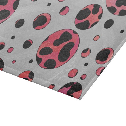 Dalmatian Black en Red met Polka Dots Snijplank (Hoek)