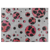 Dalmatian Black en Red met Polka Dots Snijplank (Voorkant)