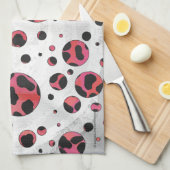 Dalmatian Black en Red met Polka Dots Theedoek (Quarter Fold)