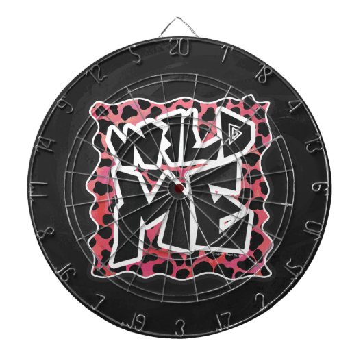 Dalmatian Black en Red met wilde mij Dartbord (Voorkant)