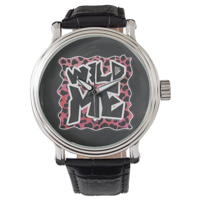 Dalmatian Black en Red met wilde mij Horloge (Voorkant)