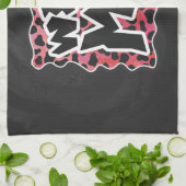 Dalmatian Black en Red met wilde mij Theedoek (Gevouwen)