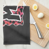 Dalmatian Black en Red met wilde mij Theedoek (Quarter Fold)
