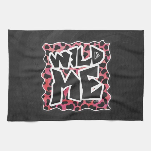 Dalmatian Black en Red met wilde mij Theedoek (Horizontaal)