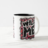 Dalmatian Black en Red met wilde mij Tweekleurige Koffiemok (Voorkant rechts)