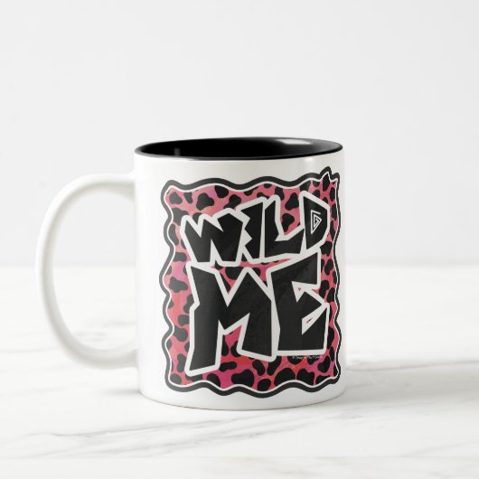 Dalmatian Black en Red met wilde mij Tweekleurige Koffiemok (Links)