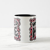 Dalmatian Black en Red met wilde mij Tweekleurige Koffiemok (Center)