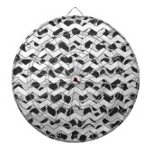 Dalmatian Black en White Chvron Dartbord (Voorkant)
