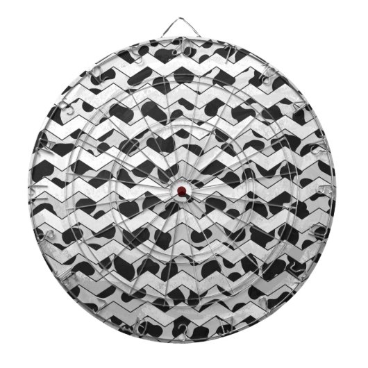 Dalmatian Black en White Chvron Dartbord (Voorkant)
