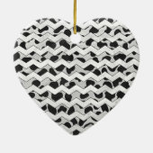 Dalmatian Black en White Chvron Keramisch Ornament (Achterkant)