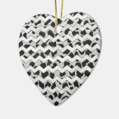 Dalmatian Black en White Chvron Keramisch Ornament (Links)
