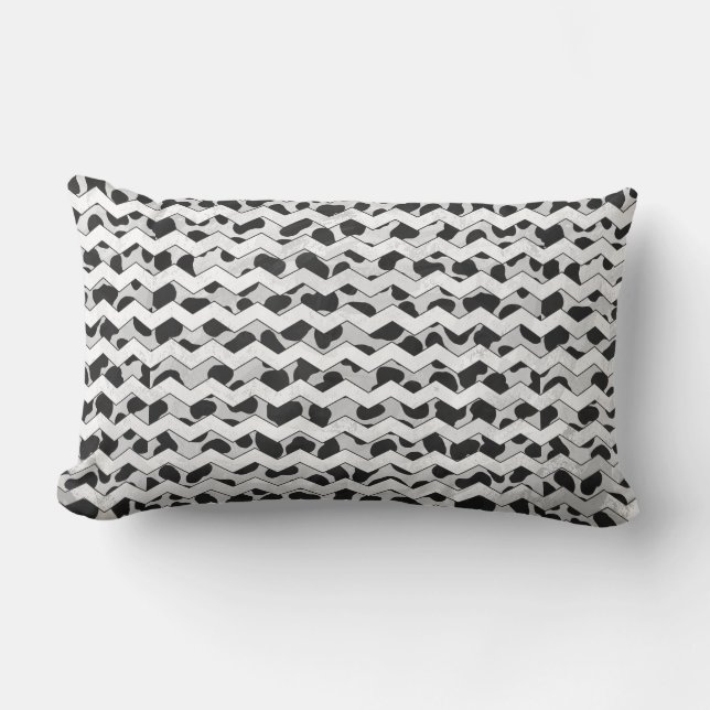 Dalmatian Black en White Chvron Kussen (Voorkant)