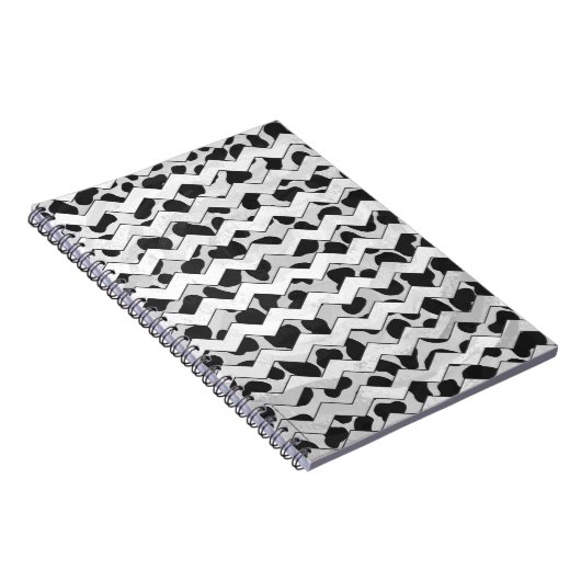 Dalmatian Black en White Chvron Notitieboek (Rechterzijde)