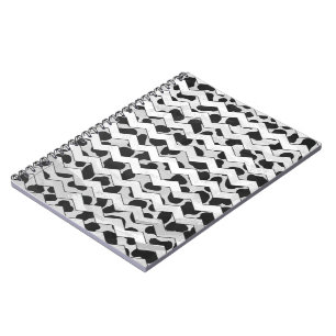 Dalmatian Black en White Chvron Notitieboek