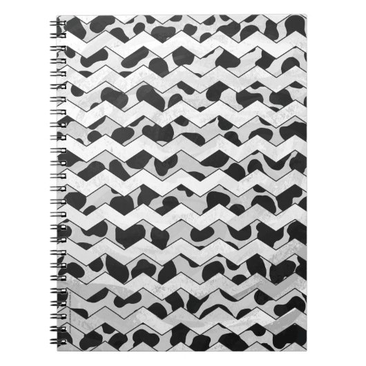 Dalmatian Black en White Chvron Notitieboek (Voorkant)