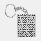 Dalmatian Black en White Chvron Sleutelhanger (Voorkant Links)