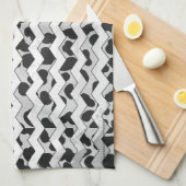 Dalmatian Black en White Chvron Theedoek (Quarter Fold)