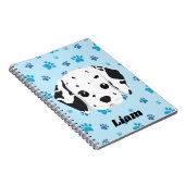 Dalmatian Blauwe Pootafdruk Persoonlijk    Notitieboek (Rechterzijde)